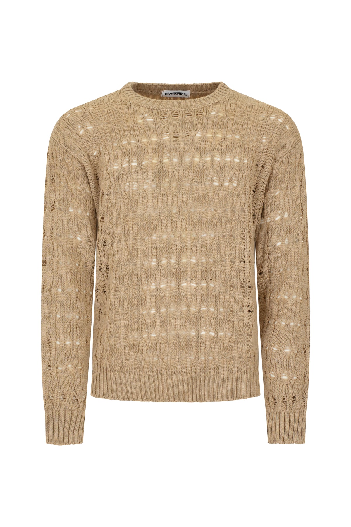 Maglione girocollo traforato