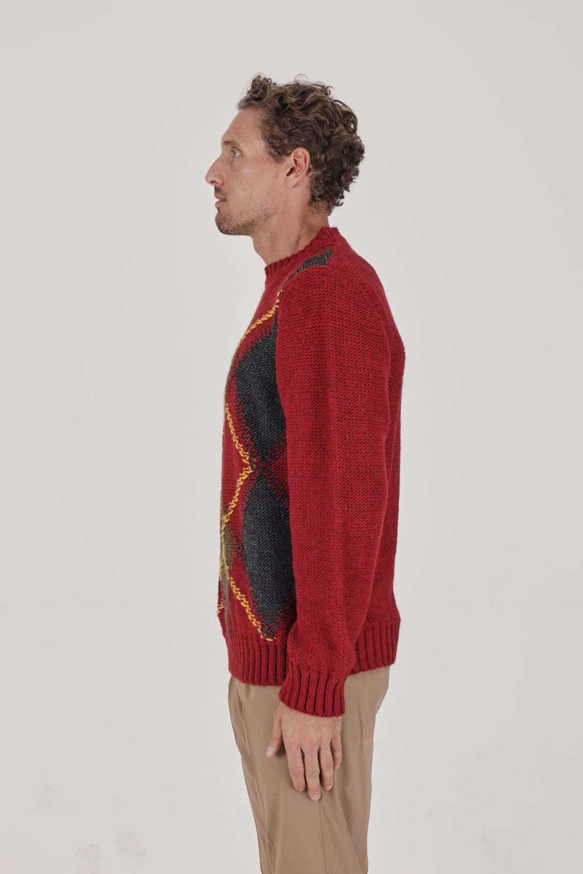 Maglione mezzocollo fantasia