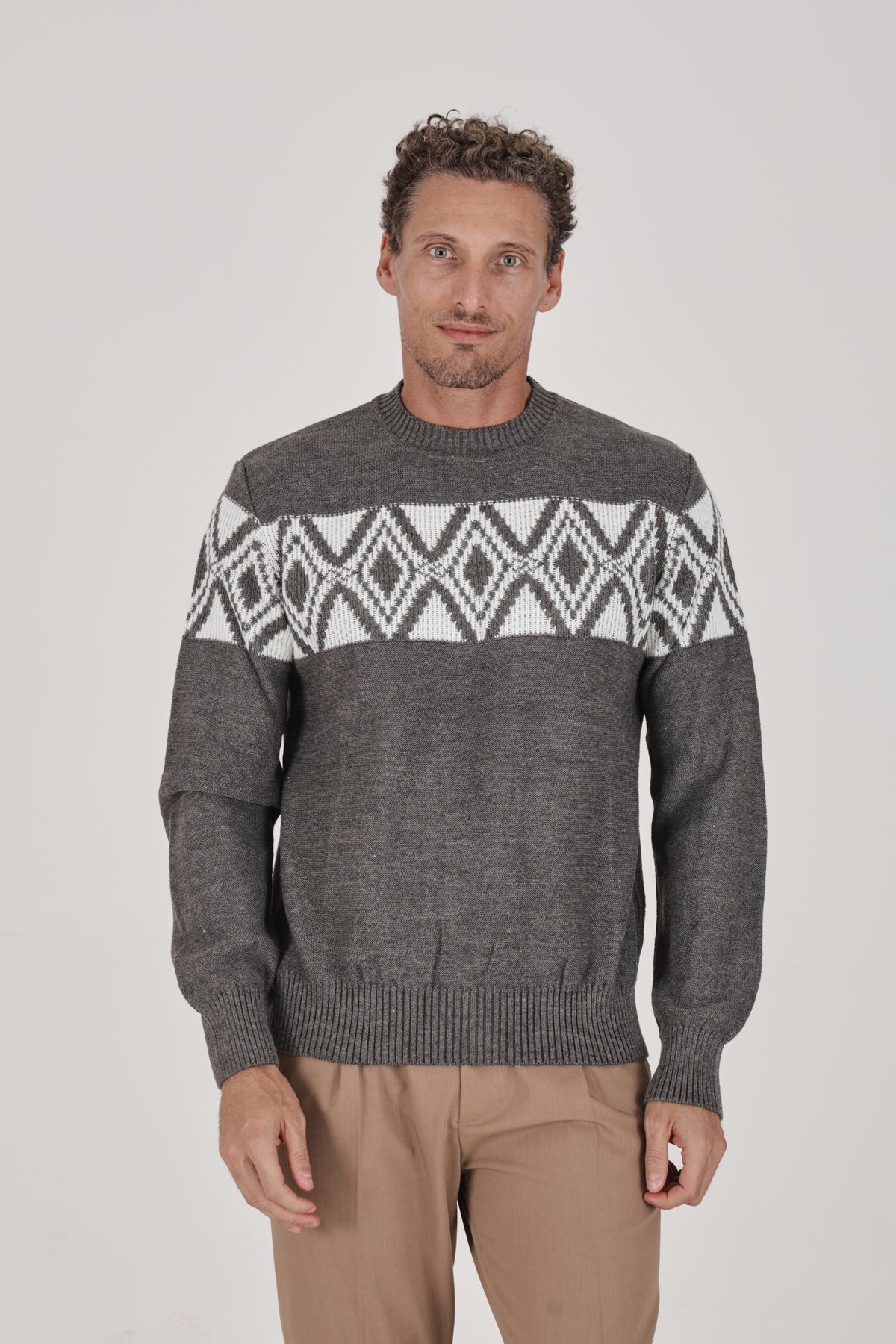 Maglione girocollo fantasia