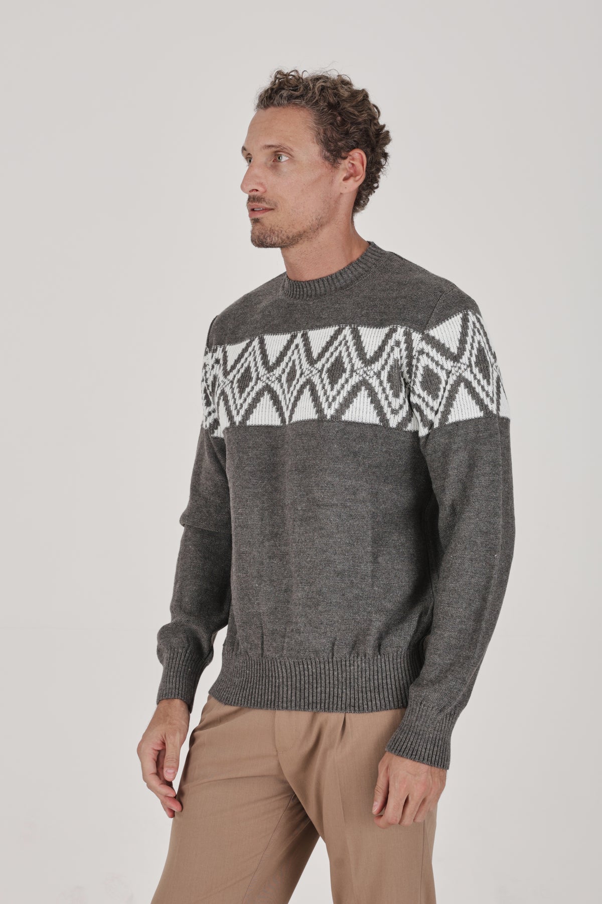 Maglione girocollo fantasia