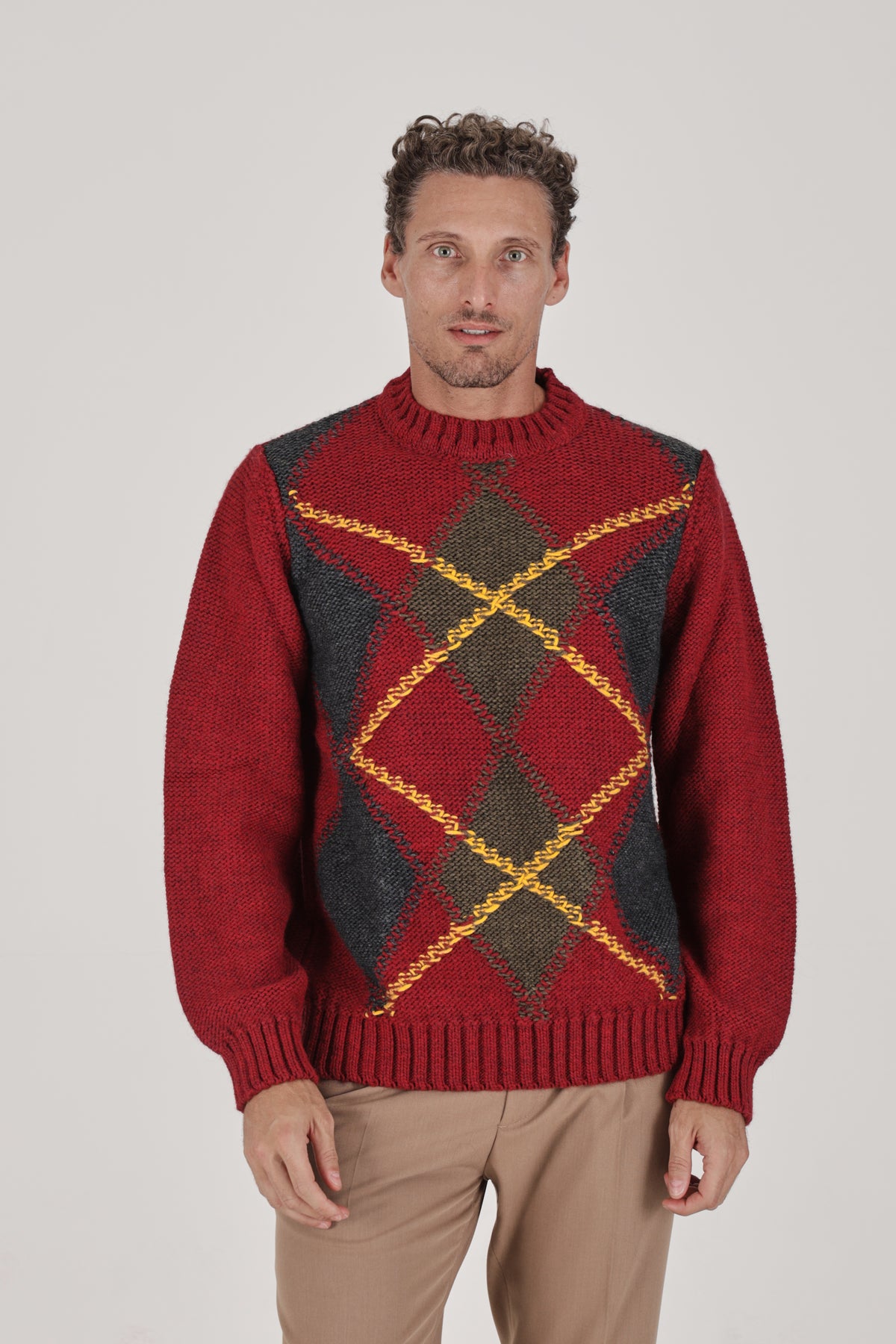 Maglione mezzocollo fantasia