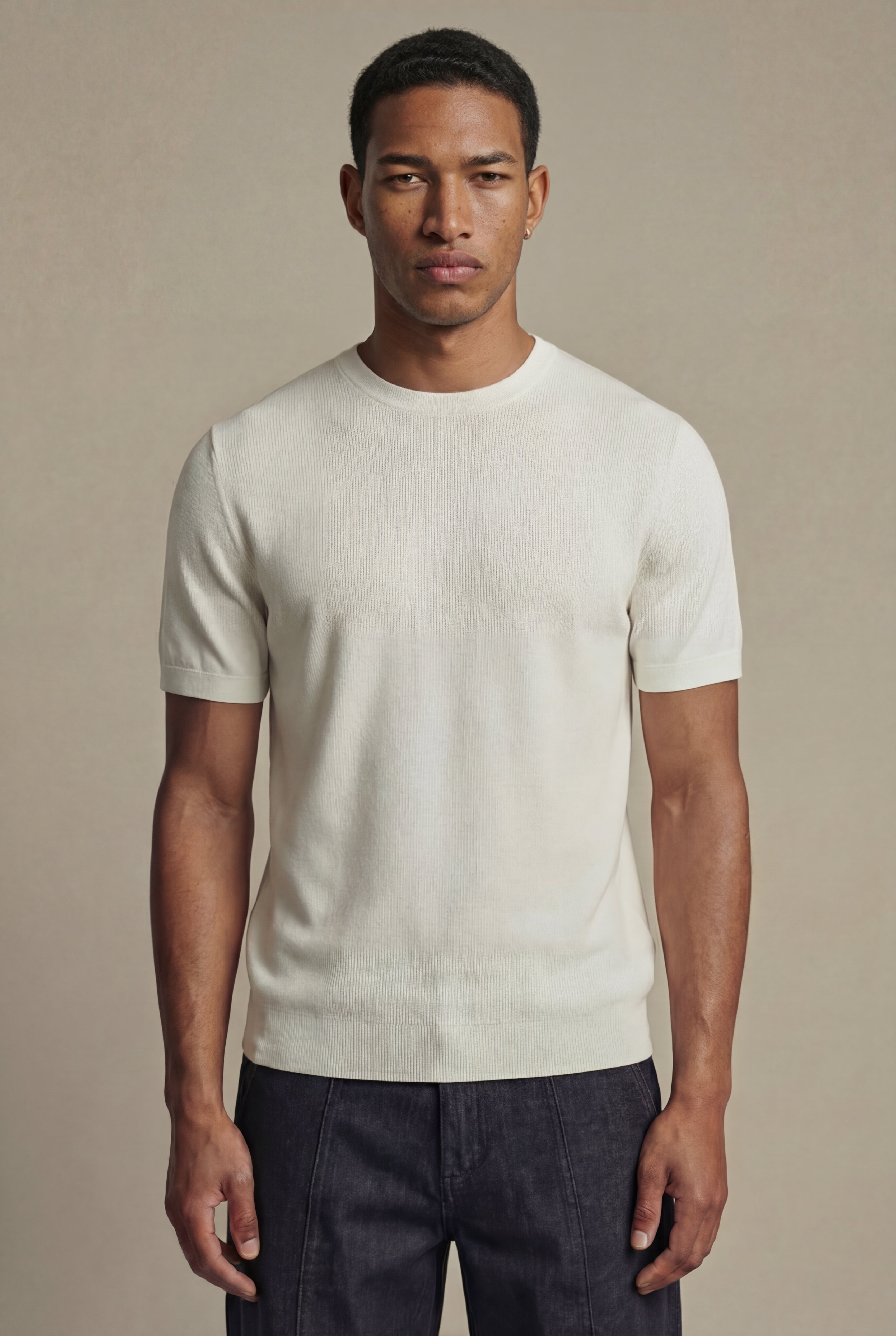 T-shirt in filo a costine