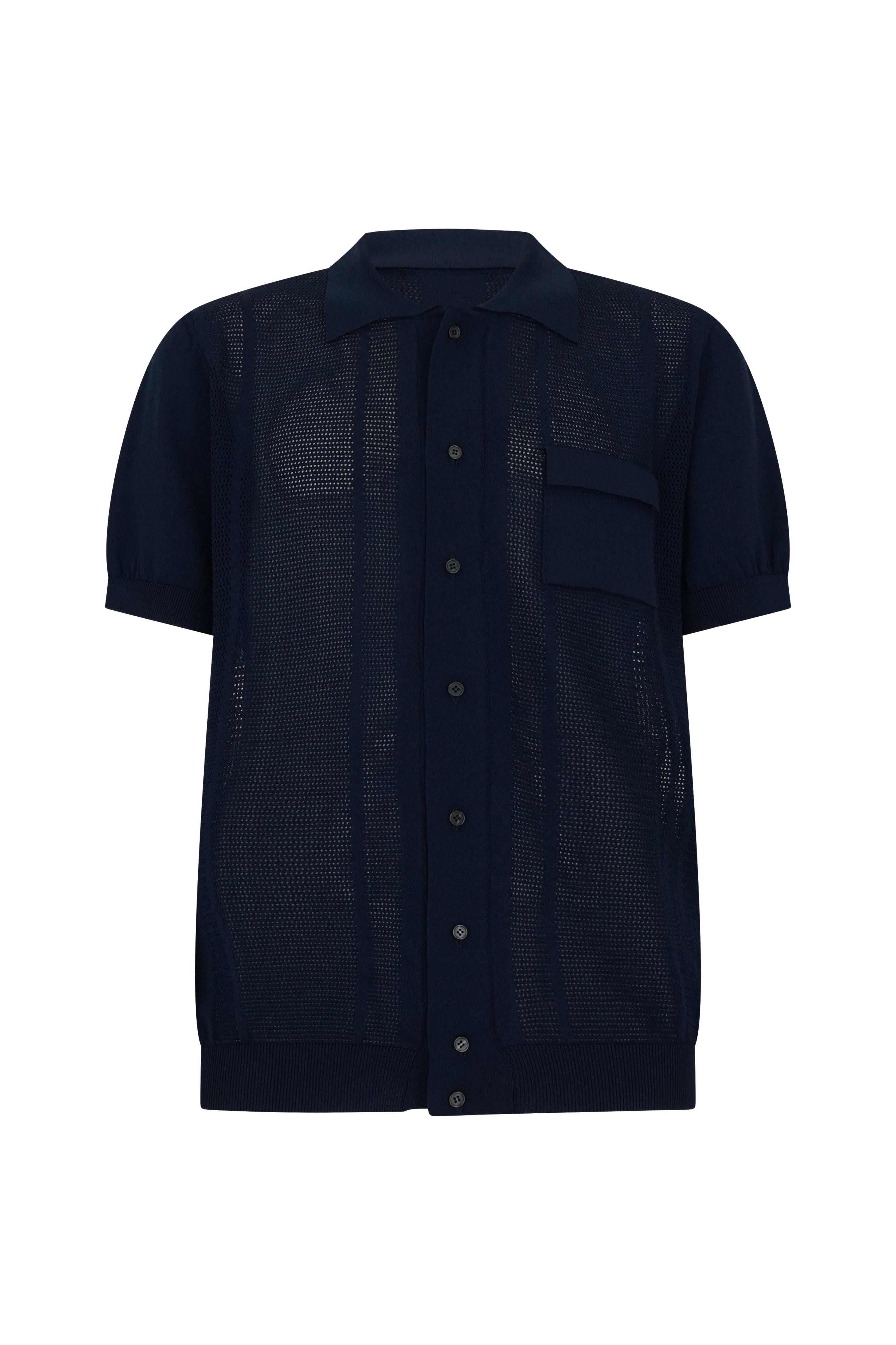 Polo camicia traforata con taschino